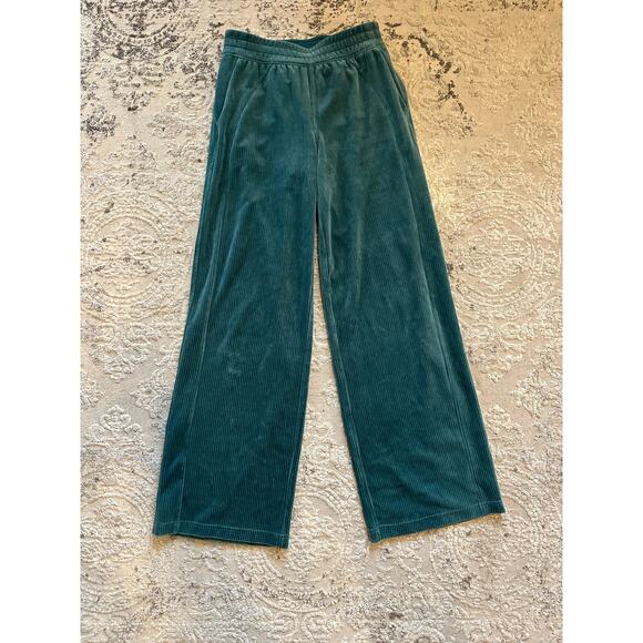 Lululemon Scuba MR Wide Leg Pant Velvet Cord Sz. 4 Storm Teal - Picture 1 of 7